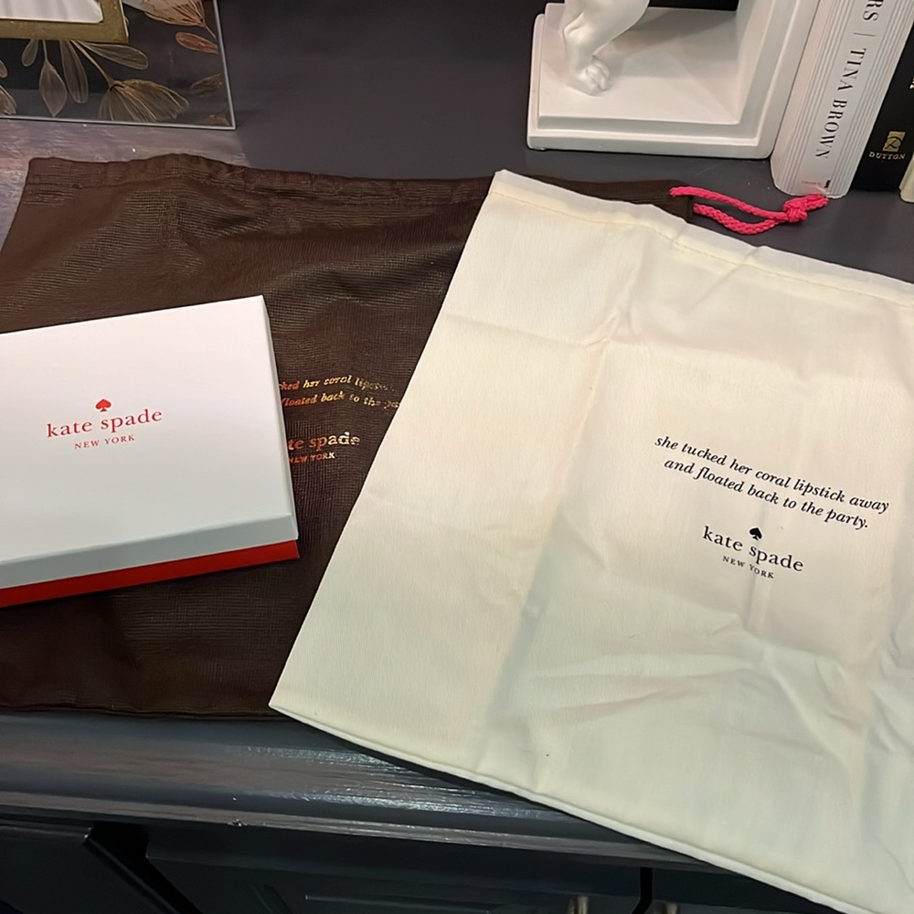 2 Kate Spade medium Dust Bags and box